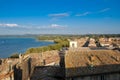 The townscape of the ancient village of Marta, on the shore of the Bolsena Lake in Italy, Royalty Free Stock Photo