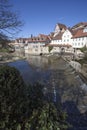 Townscape of medieval Schwaebisch Hall in Germany