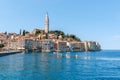 Townscape of the picturesque town of Rovinj on the coast of the Adriatic sea in Croatia Royalty Free Stock Photo