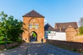 Townscape with town gate in Bedburg-Kaster, Germany