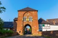 Townscape with town gate in Bedburg-Kaster, Germany