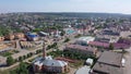 Townscape of Volzhsk, Russia. View of residential buildings, streets and roads.