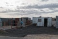 Township houses in the sand dunes in Cape Town, South Africa Royalty Free Stock Photo