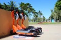 E-scooters on the strand waterfront in Townsville Queensland Australia