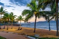 Townsville, Queensland, Australia - Beautiful sunset on a palmy beach