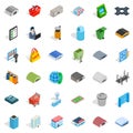 Towny icons set, isometric style Royalty Free Stock Photo