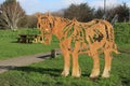 Towpath Horse steel statue, Regents Canal London Royalty Free Stock Photo