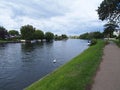 The Towpath running alongside the River Thames in Staines Surrey Royalty Free Stock Photo