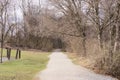 Wildwood Park`s towpath trail in early spring