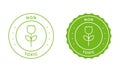 Toxic Free Chemicals Safe Product Stamp Set. Ecology Guaranteed Green Labels. Eco Clean Sticker. Organic Safe Non-Toxic