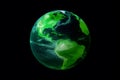 Toxic green Earth symbolizes the need to protect the environment. Earth Day concept. Generative AI