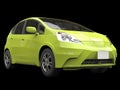 Toxic green metallic modern compact car