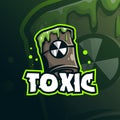 Toxic mascot logo design vector with modern illustration concept style for badge, emblem and t shirt printing. drum toxic