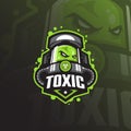 Toxic mascot logo design vector with modern illustration concept style for badge, emblem and tshirt printing. angry toxic