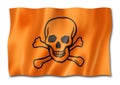 Toxic poison skull flag isolated on white