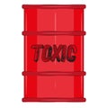 Toxic Red Oil Drum vector illustration on a white background