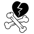 toxic relationships symbol heartbreak and bone abusive manipulative deadly love icon end broken partner