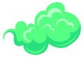 Toxic smoke cloud. Cartoon green smelly gas