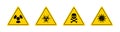 Toxic symbol. Sign of hazard of covid19. Icon of radiation. Symbol of biohazard. Danger from radioactive, chemical substance.