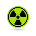 Toxic green vector icon. Radiation pictogram. Biohazard Warning symbol. Science atomic reactor tech simple isolated Royalty Free Stock Photo