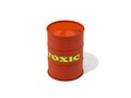 Toxic waste barrel on white background Royalty Free Stock Photo