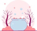 Toxic witch cauldron isolated on transparent background. Royalty Free Stock Photo