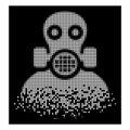 White Disintegrating Dot Halftone Toxic Work Icon