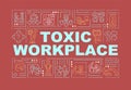 Toxic workplace word concepts red banner