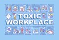 Toxic workplace word concepts turquoise banner