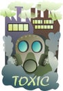 Toxic world. Gas mask illustration