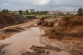 toxins leaching into the soil and groundwater from chemical dump site