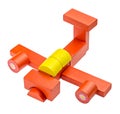 Toy airplane made from colored wooden blocks Royalty Free Stock Photo