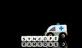 a toy ambulance and a word syncope Royalty Free Stock Photo