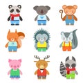 Toy Animals Dressed Like Kids Characters Set Royalty Free Stock Photo