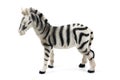 Toy animals isolated on white background. Zebra toy isolated. Plastic zebra toy isolated