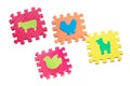 Toy animals mats with interlocking parts