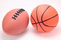 Toy basketball and football balls Royalty Free Stock Photo