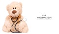 Toy bear stethoscope medical medicine pattern