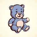 Toy Bear. Vector drawing Royalty Free Stock Photo