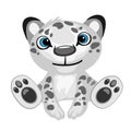 Toy black-and-white leopard cartoon isolated
