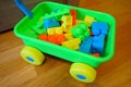 Toy blocks cart Royalty Free Stock Photo