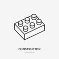 Toy blocks line icon, building game flat logo. Baby constructor vector illustration. Sign for kids shop Royalty Free Stock Photo