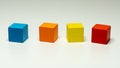 Toy blocks, multicolor wooden game cube Royalty Free Stock Photo