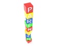 Toy blocks in parenting text