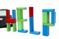 Toy blocks sceaming HELP Royalty Free Stock Photo