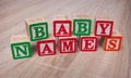 Baby Names blocks Royalty Free Stock Photo
