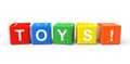 Toy Blocks with Toys Sign Royalty Free Stock Photo