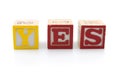 Toy blocks with word - yes Royalty Free Stock Photo