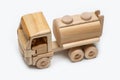 Toy for boys. Wooden tank car.