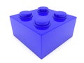 Toy brick in blue color on white Royalty Free Stock Photo